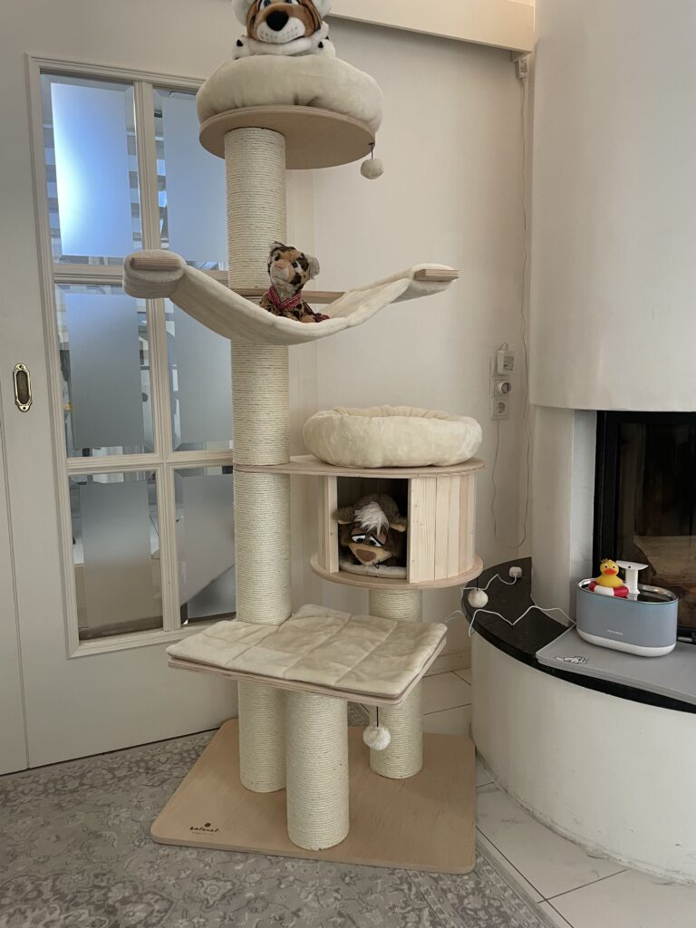 Katzenbaum im Wohnzimmer